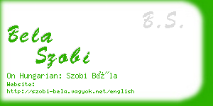 bela szobi business card